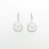 ハリーウィンストン マイクロ ピアス 1．70ct・1．70ct・F・VS2・クッションカット