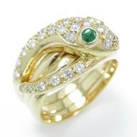 K18YG スネーク エメラルドリング