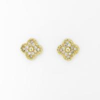 K18YG フラワー ダイヤモンドピアス