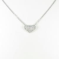 750WG ハート パヴェ ダイヤモンドネックレス