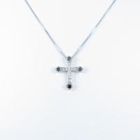 750WG／K18WG クロス ダイヤモンドネックレス