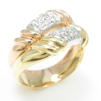 750スリーカラー ダイヤモンドリング