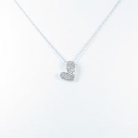 K18WG ハート ダイヤモンドネックレス