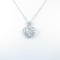 K18WG ハート ダイヤモンドネックレス 10．060ct・K・I1・ハートシェイプ