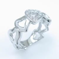 K18WG ハート ダイヤモンドリング