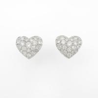 K18WG ハート パヴェ ダイヤモンドピアス20％引き