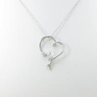 K18WG ハート フラワー ダイヤモンドネックレス30％引き