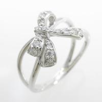 K18WG リボン ダイヤモンドリング10％引き