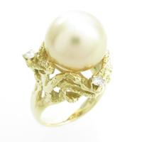 K18YG シロチョウパールリング