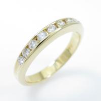 K18YG ハーフエタニティ ダイヤモンドリング