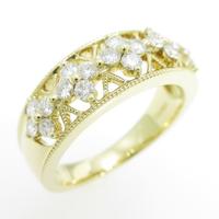 K18YG フラワー ダイヤモンドリング