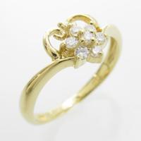 K18YG フラワー ダイヤモンドリング20％引き