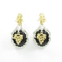 K18YG／K18WG グレープ オニキスイヤリング10％引き