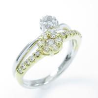 K18YG／K18WG フラワー ダイヤモンドリング