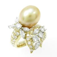 K18YG／PT シロチョウパールリング