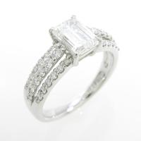 【リメイク】プラチナダイヤモンドリング 1．018ct・D・VS1・エメラルドカット