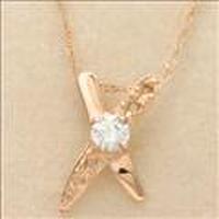 クロスフォーK10PGジルコニアネックレス