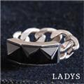 ジェムケリーブラックオニキスシルバーペアチェーンリング（LADYS）