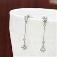 ダイヤにも負けない輝き！チェーンが揺れるたびにキラリと光る☆　ジェムケリー　キュービックジルコニアピアス