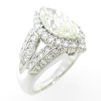 プラチナダイヤモンドリング 2．130ct・VLY・SI1・マーキスカット