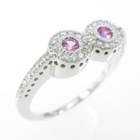 750WG ピンクサファイヤリング