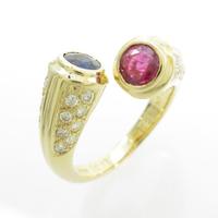 750YG カラーストーンリング