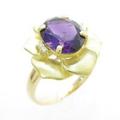 K18YG フラワー アメジストリング
