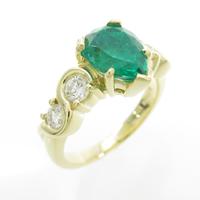 18KYG エメラルドリング