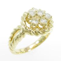 K18YG フラワー ダイヤモンドリング