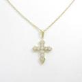 K18YG クロス ダイヤモンドネックレス