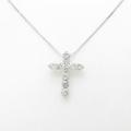 K18WG クロス ダイヤモンドネックレス