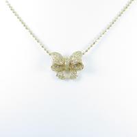 K18YG リボン ダイヤモンドネックレス