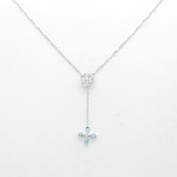 K18WG フラワー トルマリンネックレス