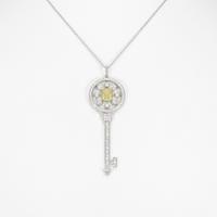 ティファニー カレイドスコープ キー ネックレス 0．77ct・FIY・VVS2・クッションカット