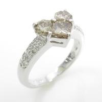 K18WG ハート ダイヤモンドリング