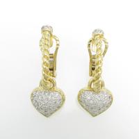 750YG／750WG ハート パヴェ ダイヤモンドピアス