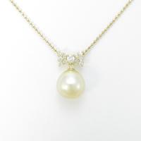 K18YG リボン シロチョウパールネックレス