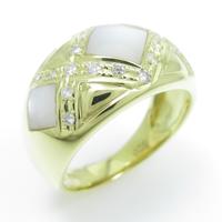 K18YG マザーオブパールリング