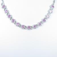 K14WG ピンクサファイヤネックレス