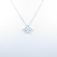 K18WG フラワー マザーオブパールネックレス