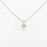 K18PG クロス ダイヤモンドネックレス