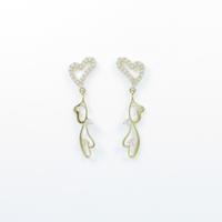 K18YG ハート ダイヤモンドピアス