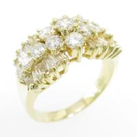 K18YG フラワー ダイヤモンドリング