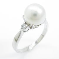 K18WG アコヤパールリング