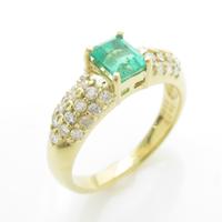 K18YG エメラルドリング