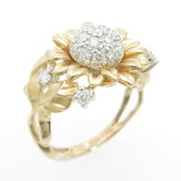 750PG／750WG フラワー ダイヤモンドリング
