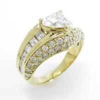 K18YG ダイヤモンドリング 0．557ct・E・SI2・ハートシェイプ