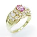 K18YG ピンクサファイヤリング