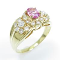 K18YG ピンクサファイヤリング