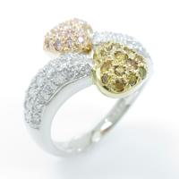 PT／K18YG／K18PG ハート ダイヤモンドリング